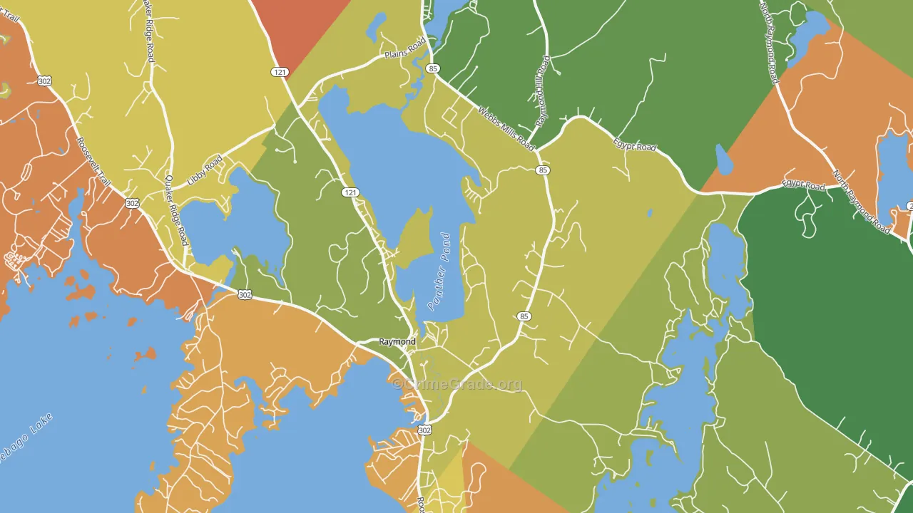 Raymond, ME Map of Burglary Rates