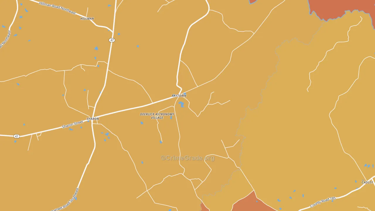 Raytown, GA Map of Burglary Rates