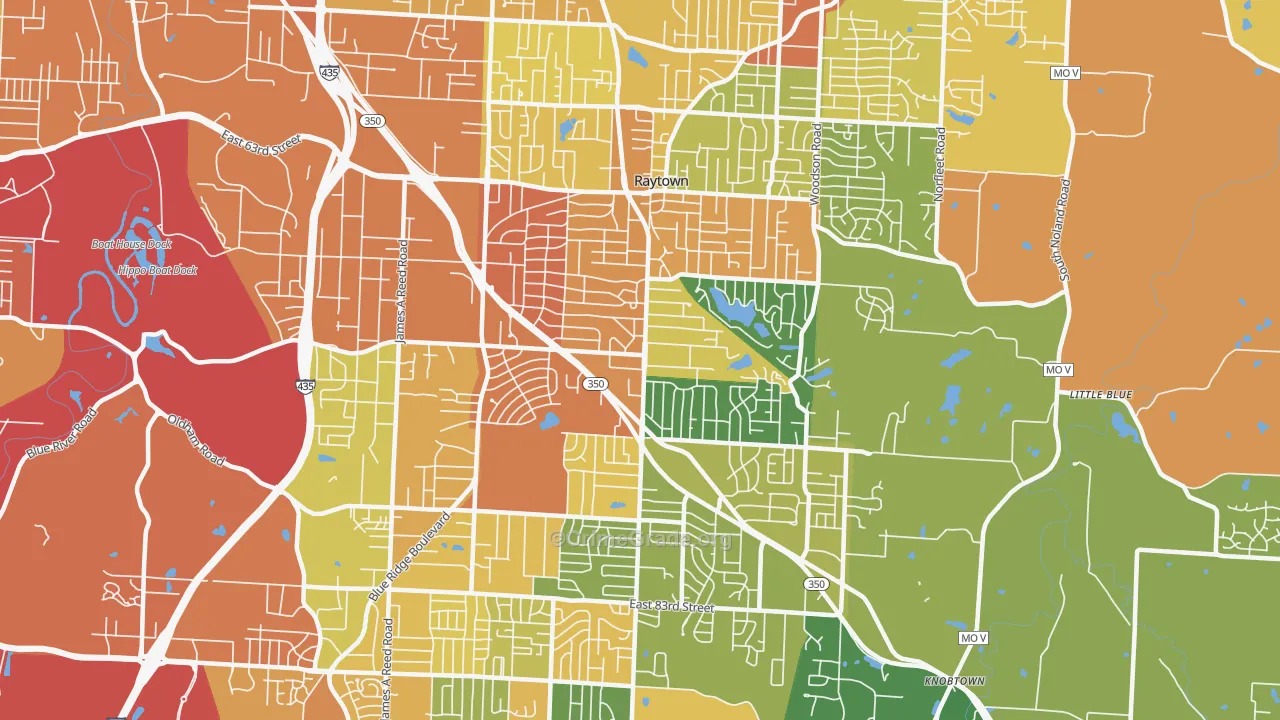 Raytown, MO Map of Burglary Rates