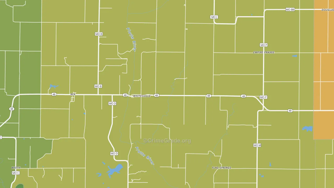 Rea, MO Map of Burglary Rates