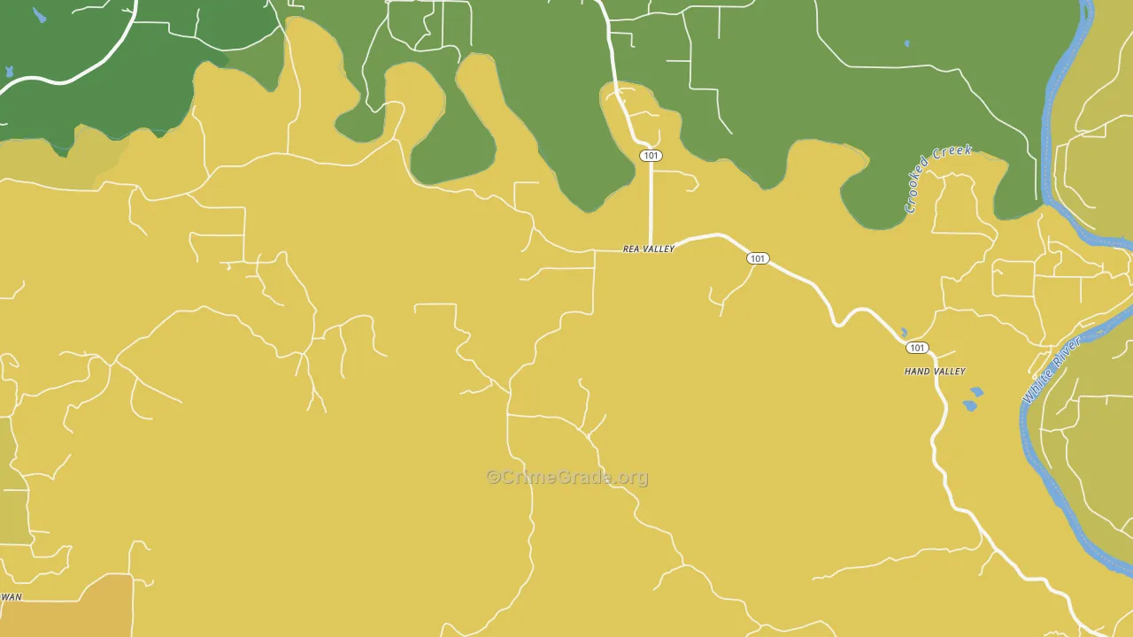 Rea Valley, AR Map of Burglary Rates