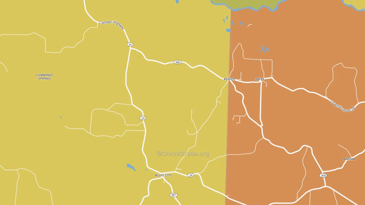 Reader, AR Map of Burglary Rates