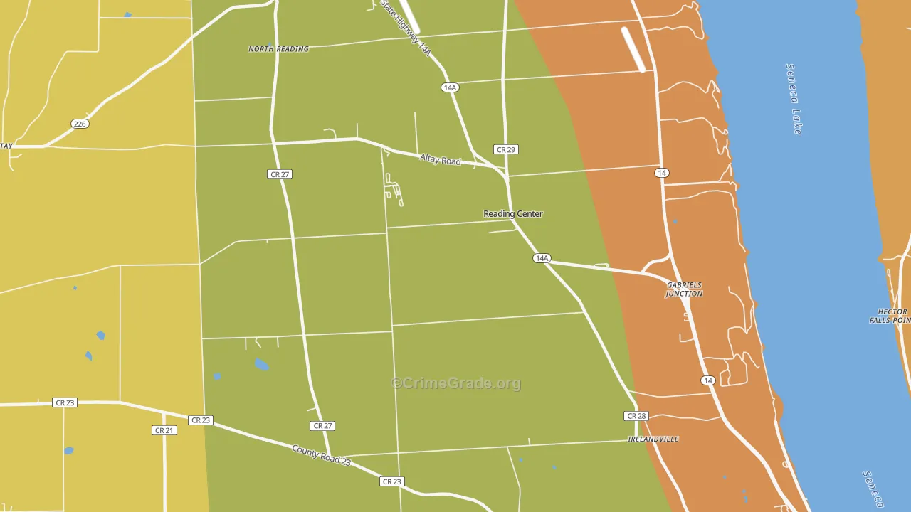 Reading Center, NY Map of Burglary Rates