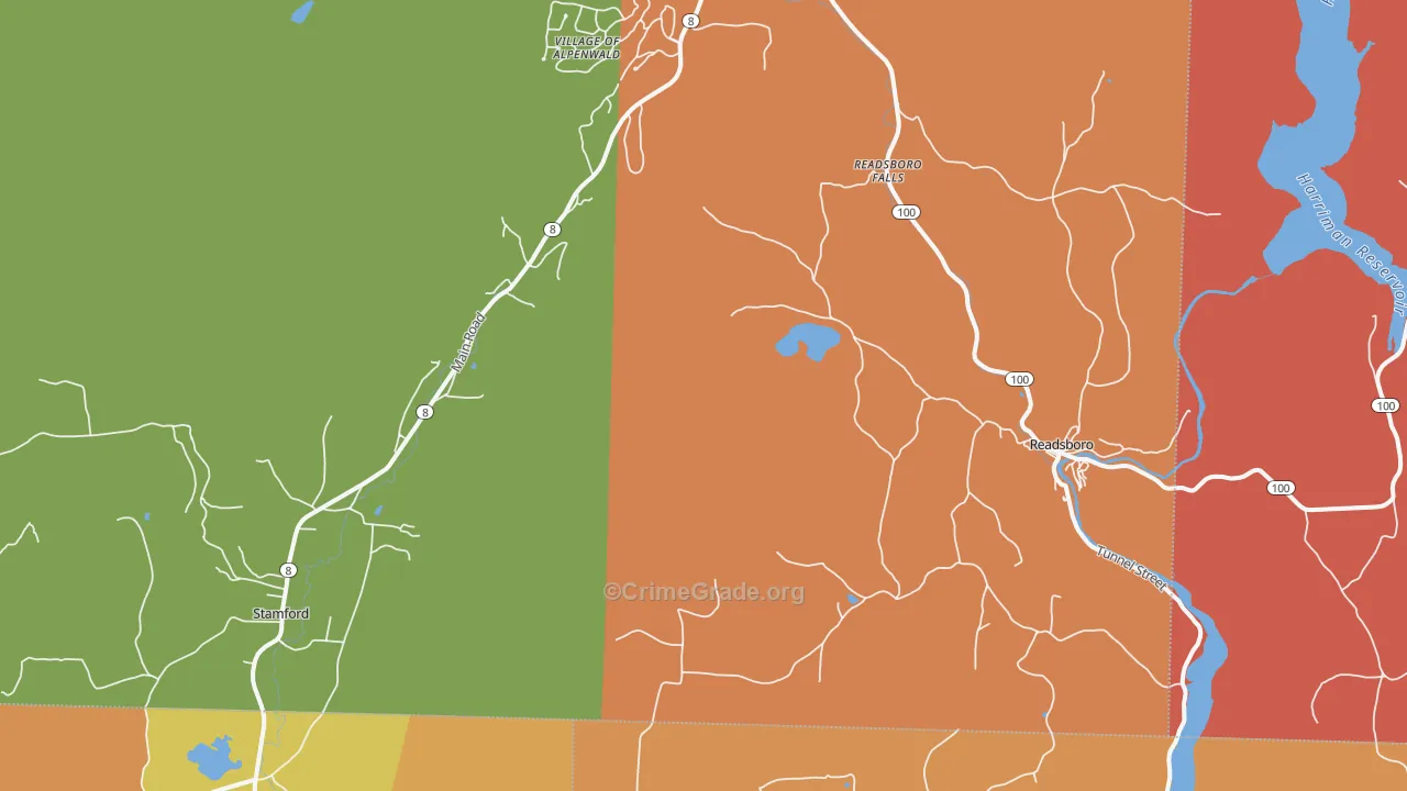 Readsboro, VT Map of Burglary Rates