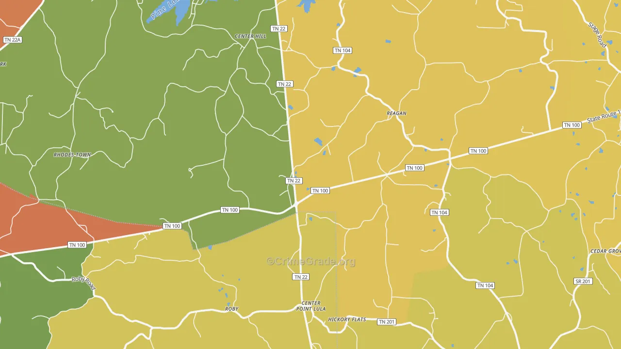Reagan, TN Map of Burglary Rates