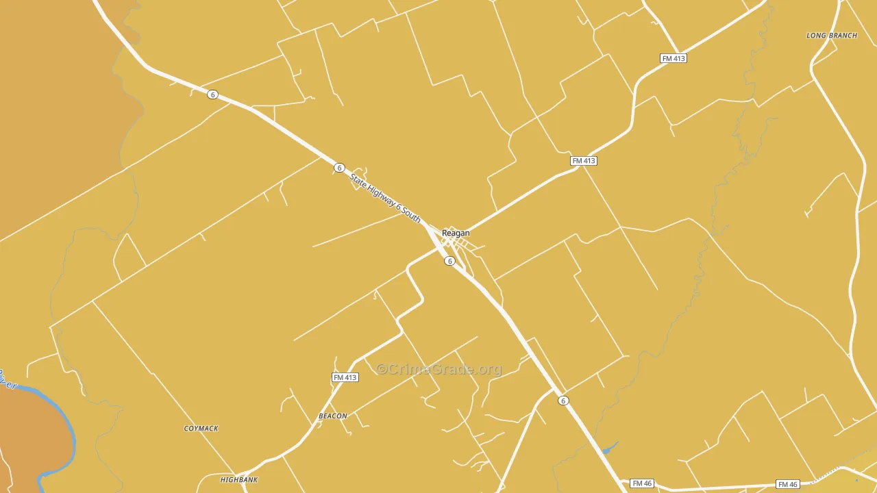 Reagan, TX Map of Burglary Rates