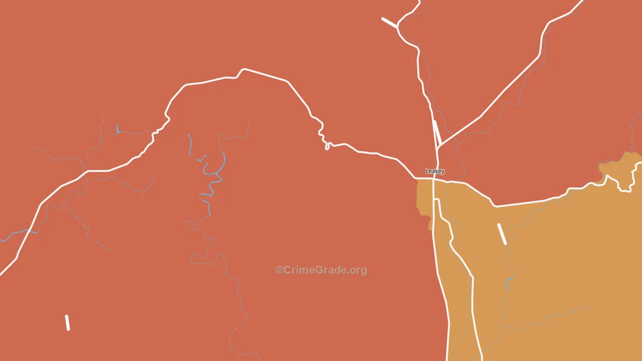 Real County, TX Map of Burglary Rates