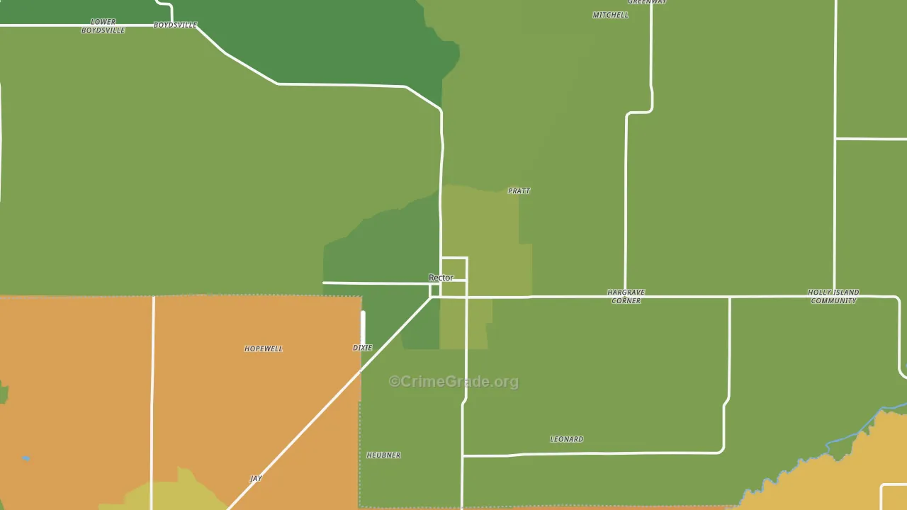 Rector, AR Map of Burglary Rates