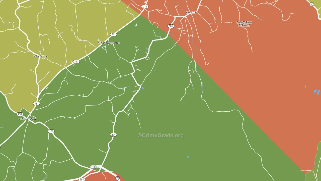 Rector, PA Map of Burglary Rates