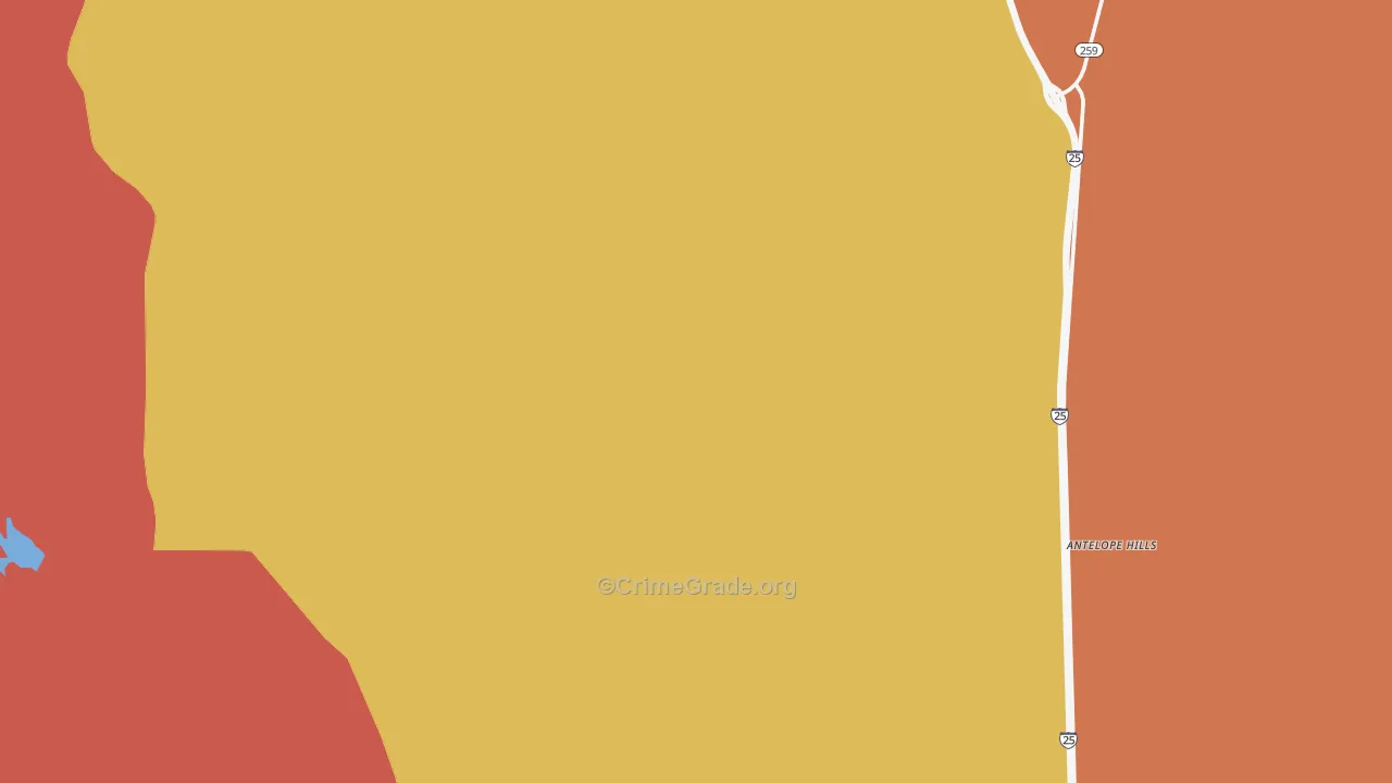 Red Buttes Village, WY Map of Burglary Rates