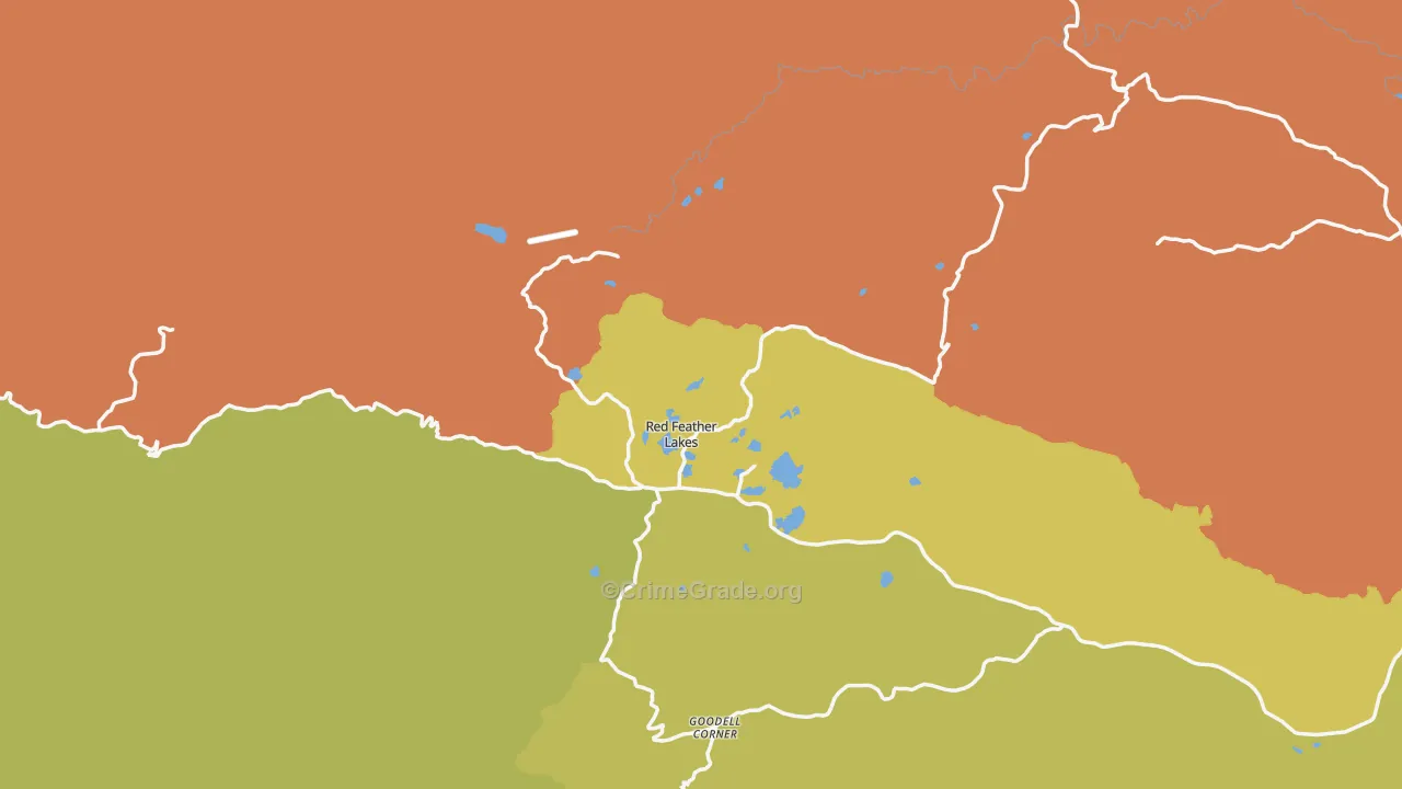 Red Feather Lakes, CO Map of Burglary Rates