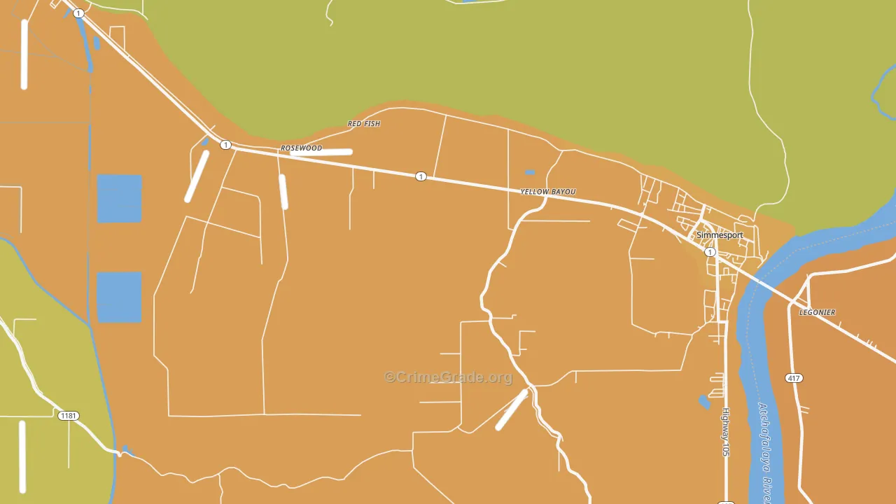 Red Fish, LA Map of Burglary Rates