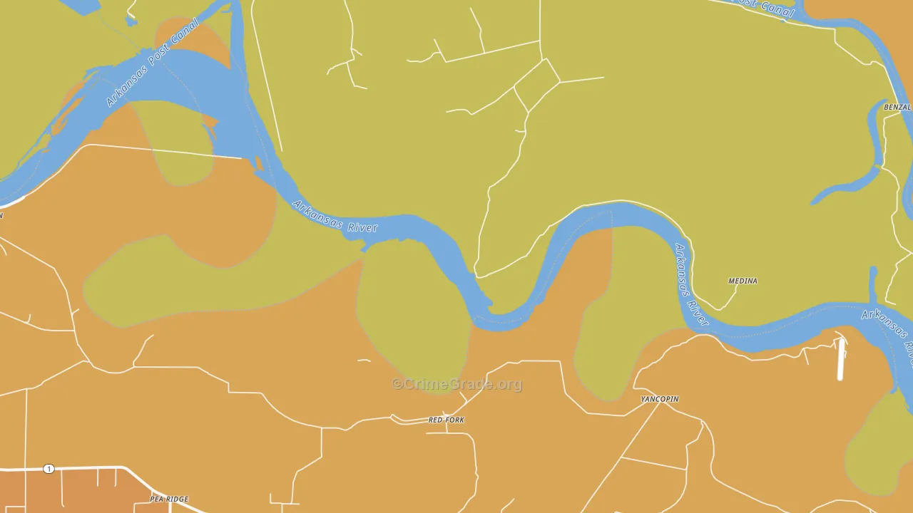 Red Fork, AR Map of Burglary Rates