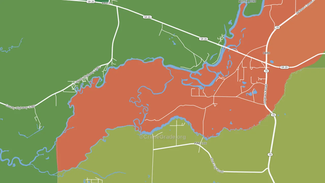 Red Head, FL Map of Burglary Rates