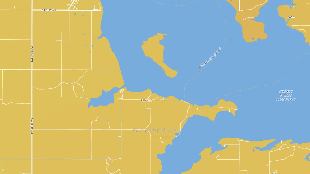 Red Hill, OK Map of Burglary Rates