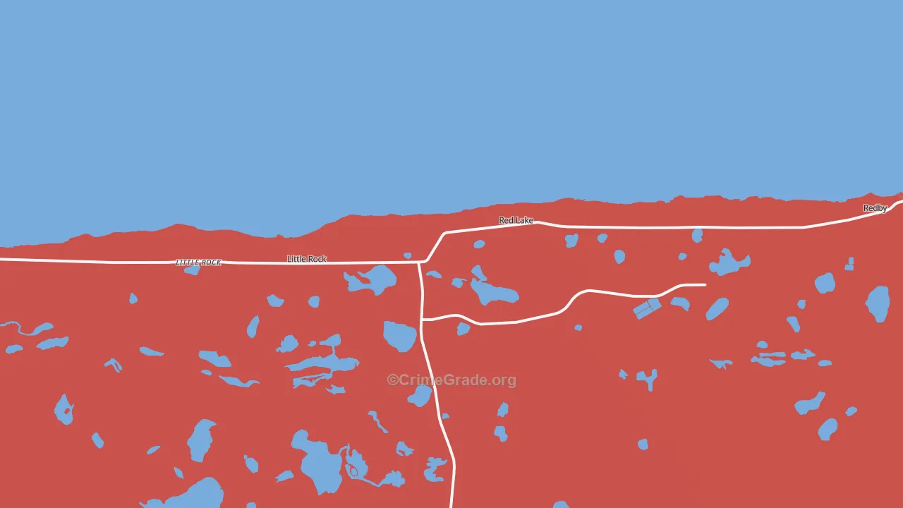 Red Lake, MN Map of Burglary Rates