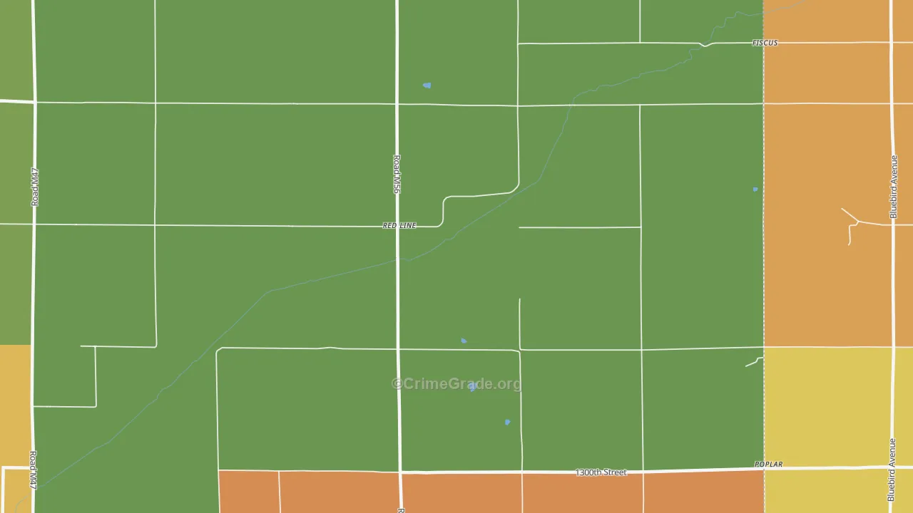 Red Line, IA Map of Burglary Rates