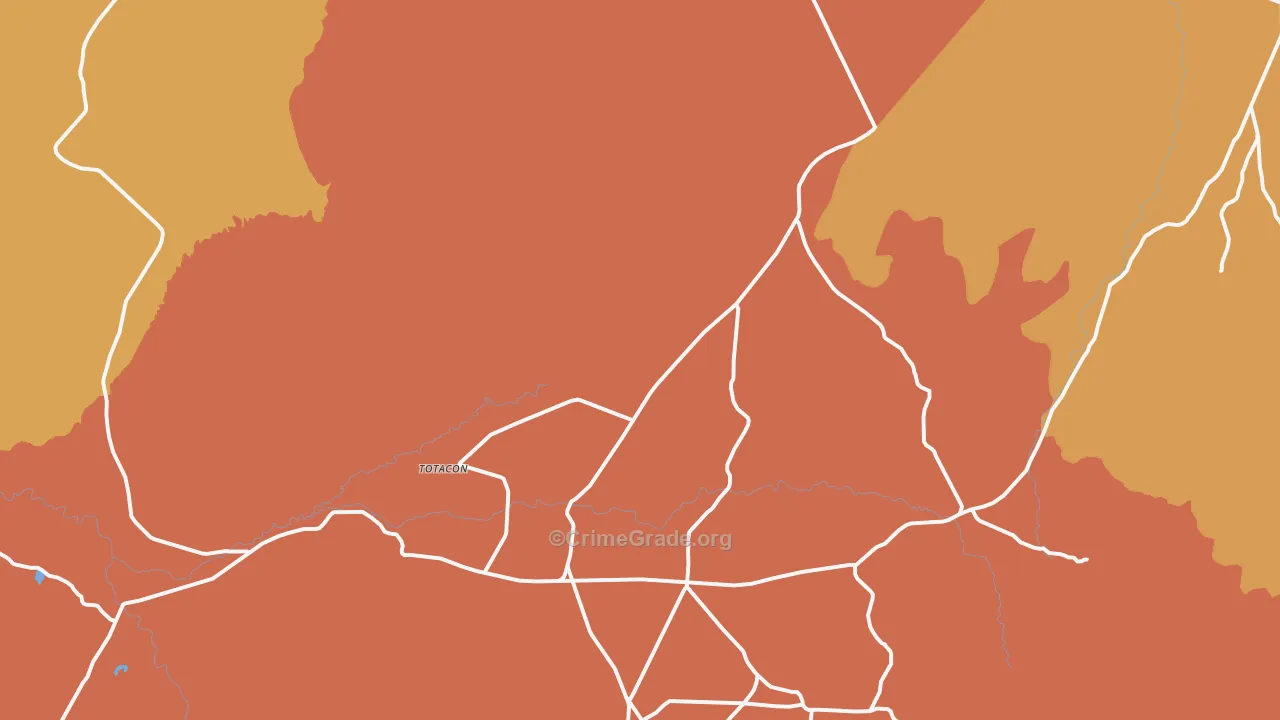 Red Mesa, AZ Map of Burglary Rates