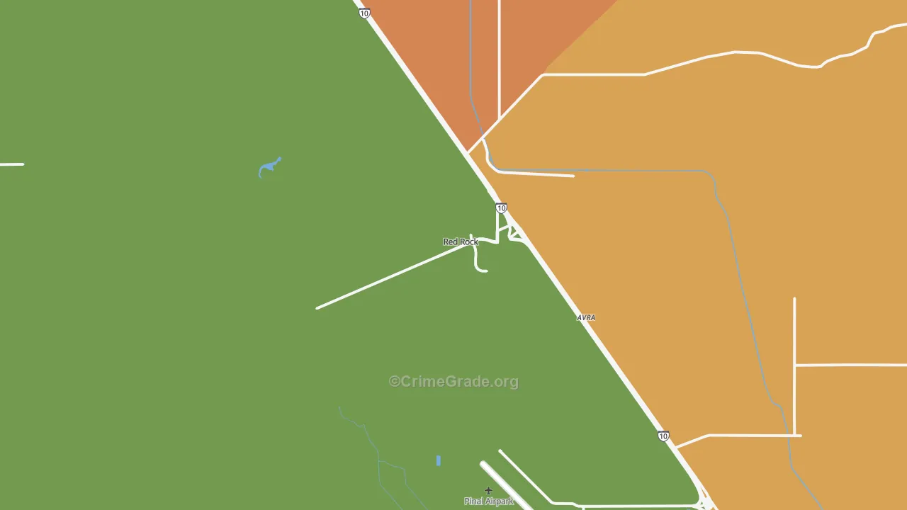 Red Rock, AZ Map of Burglary Rates