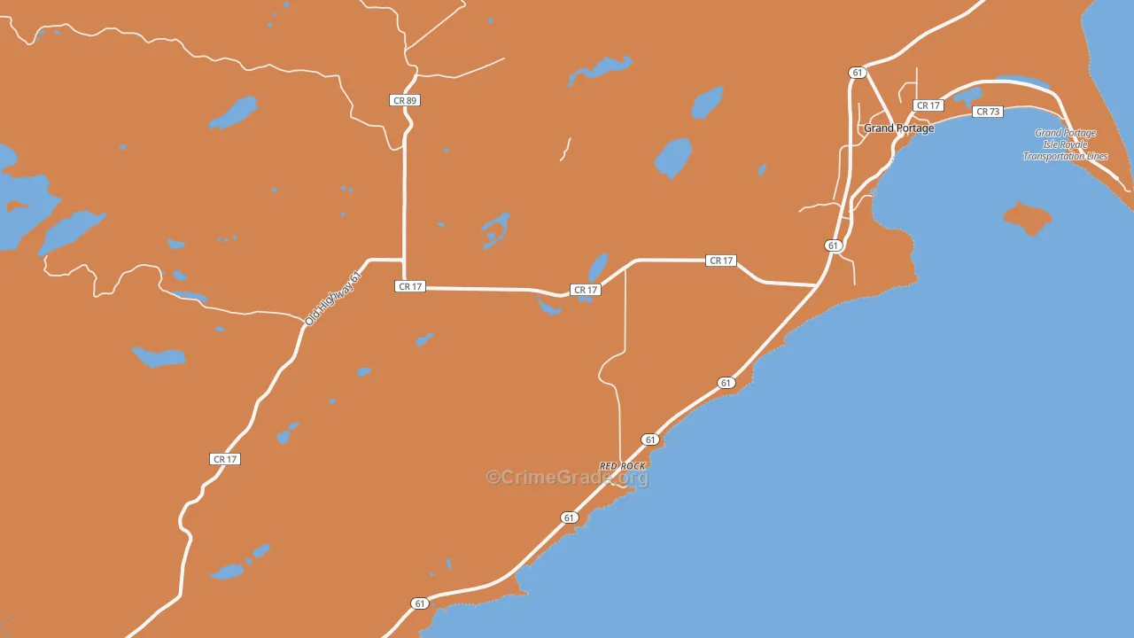Red Rock, MN Map of Burglary Rates