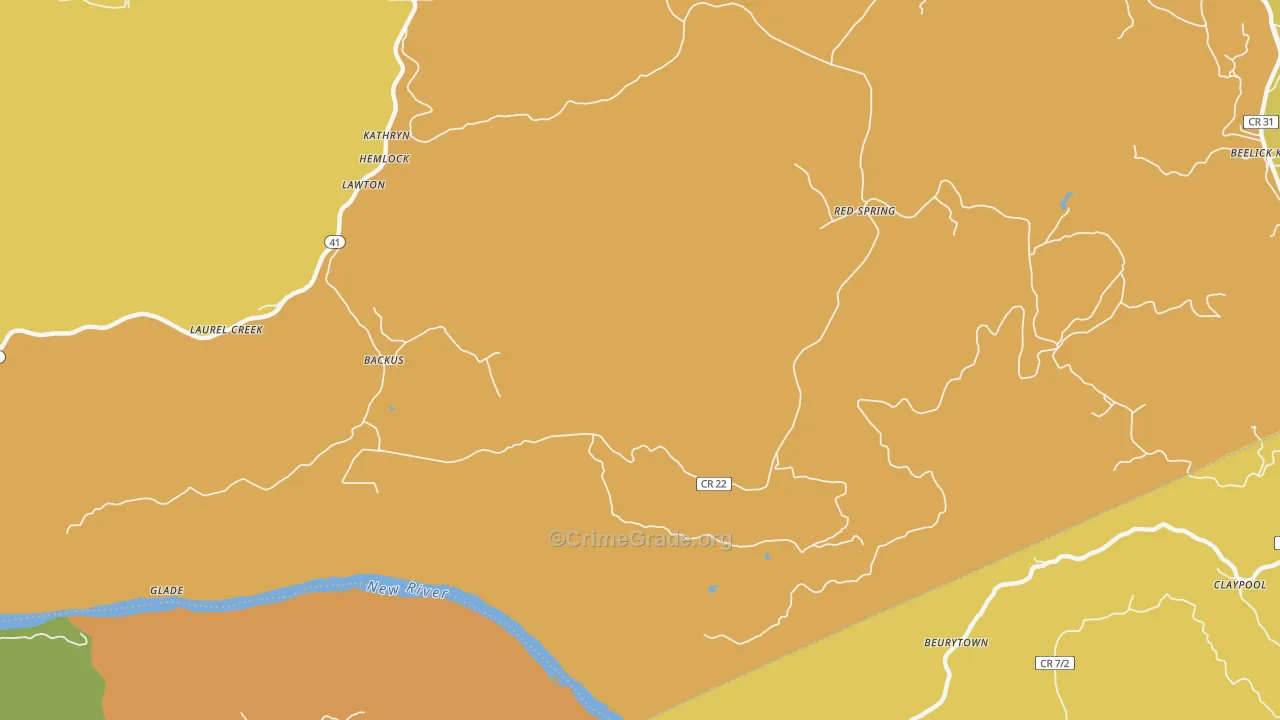 Red Spring, WV Map of Burglary Rates