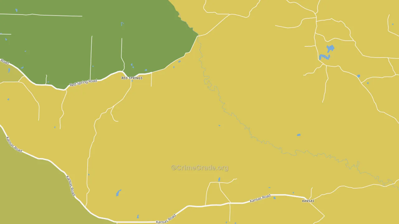 Red Springs, AR Map of Burglary Rates