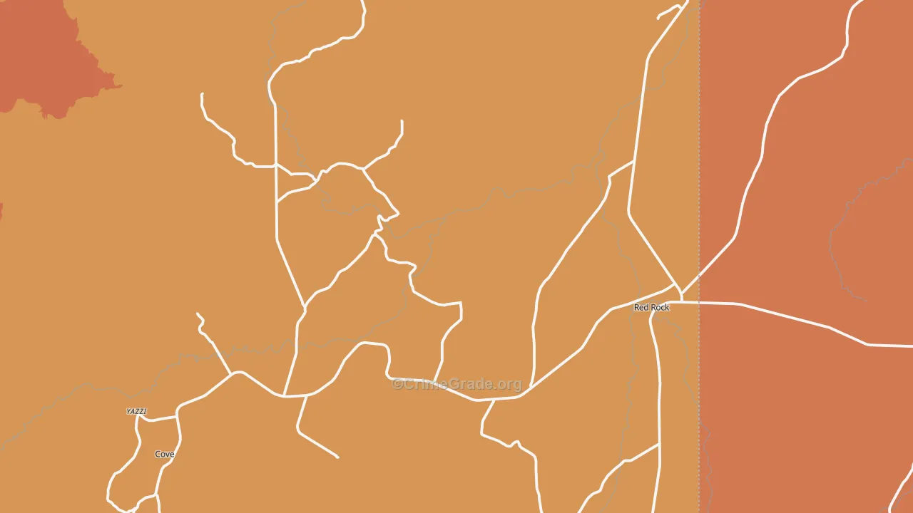 Red Valley, AZ Map of Burglary Rates