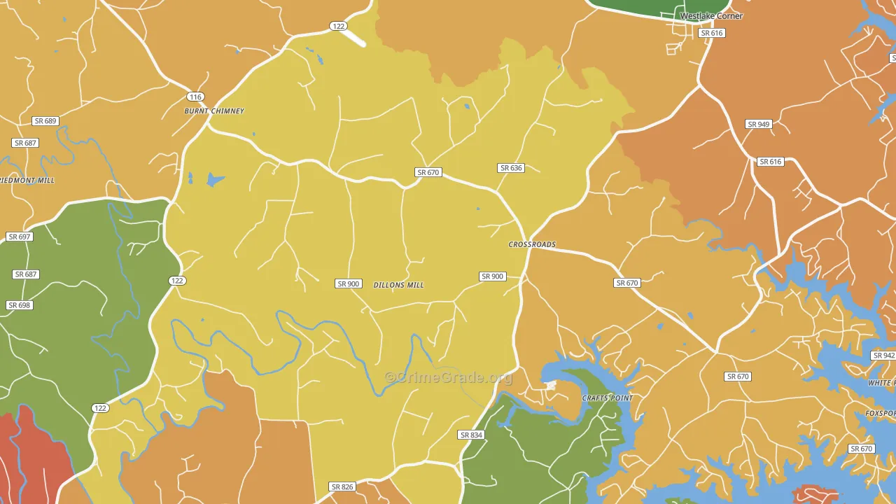 Red Valley, VA Map of Burglary Rates