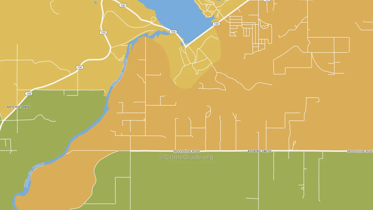 Redbird Smith, OK Map of Burglary Rates