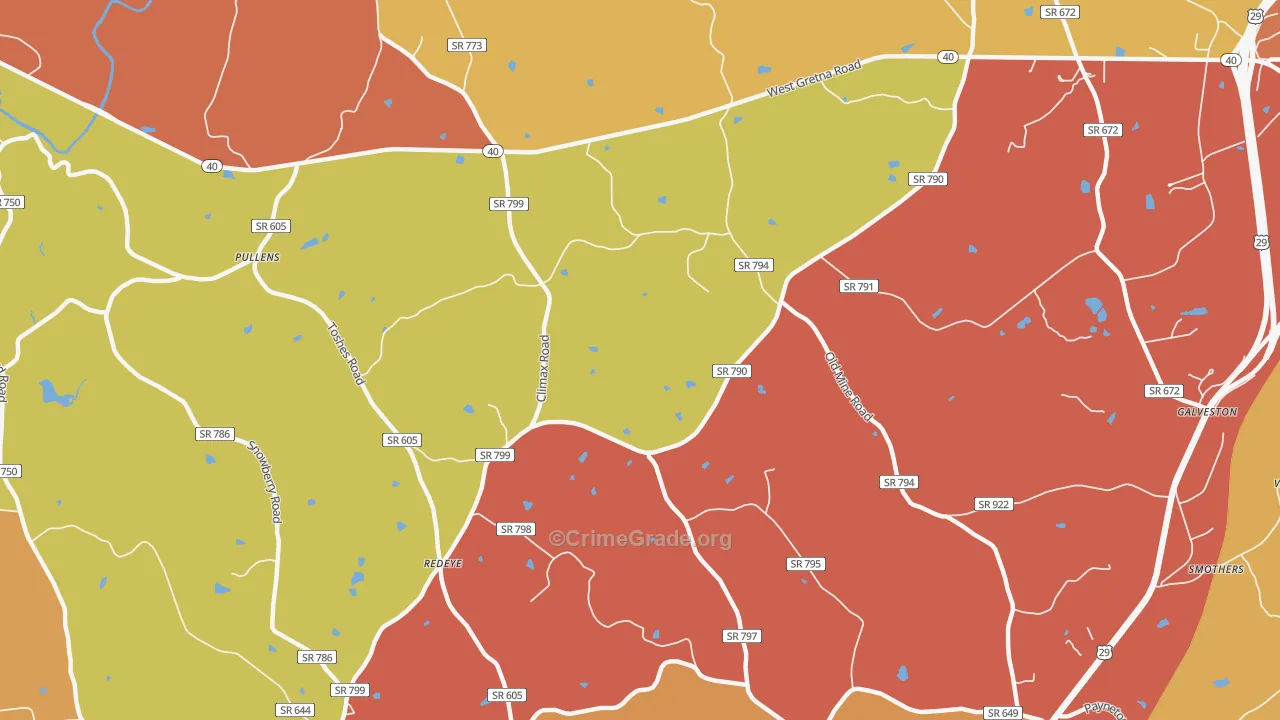 Redeye, VA Map of Burglary Rates