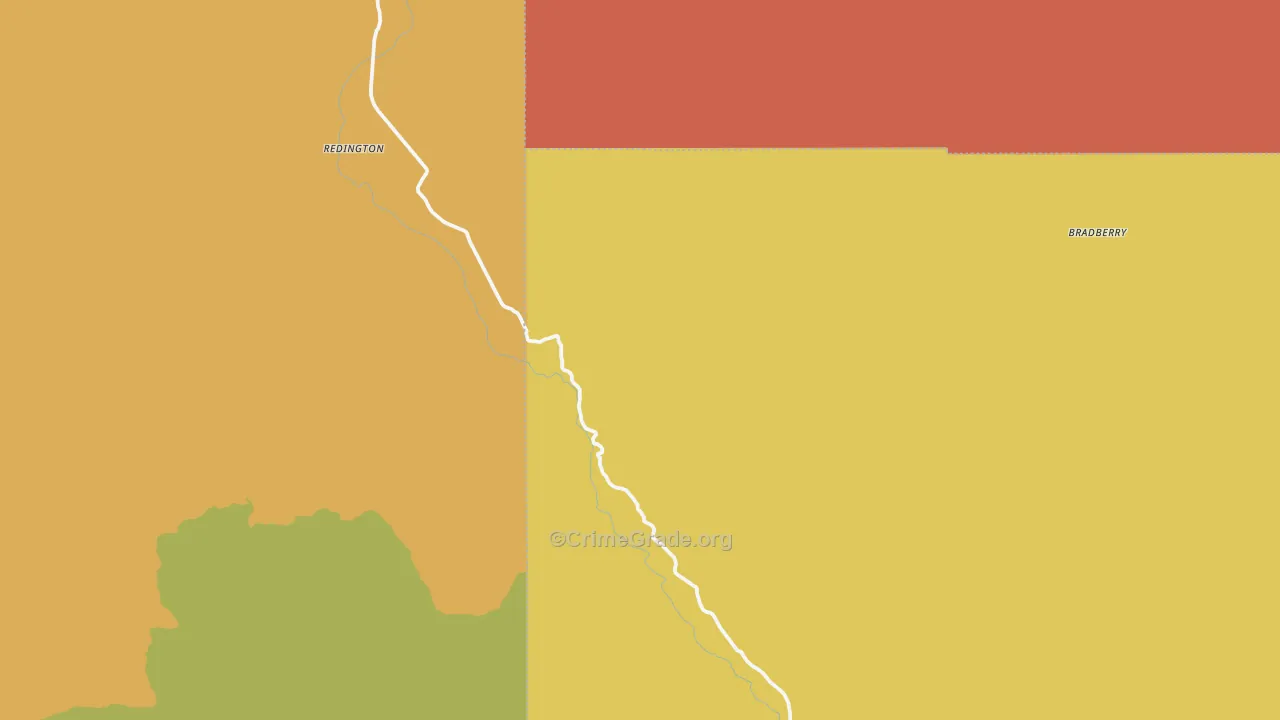Redington, AZ Map of Burglary Rates
