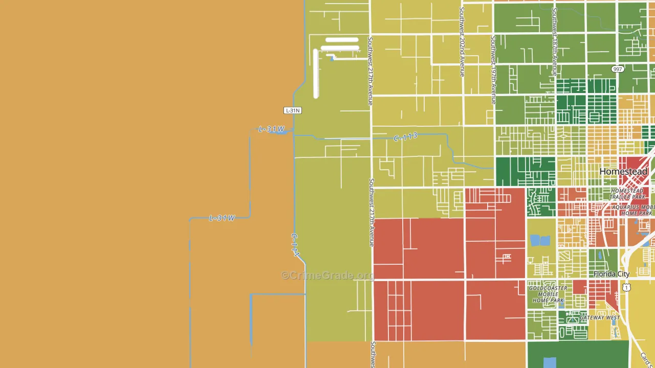 Redland, FL Map of Burglary Rates