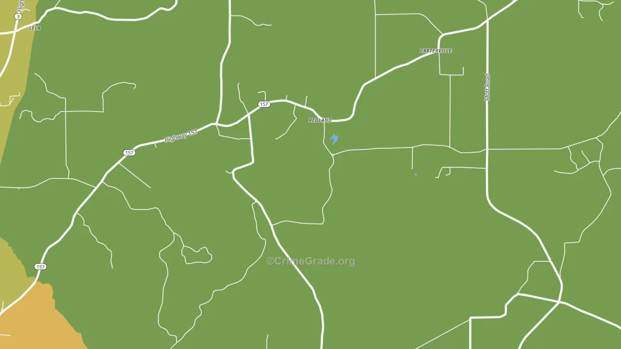 Redland, LA Map of Burglary Rates
