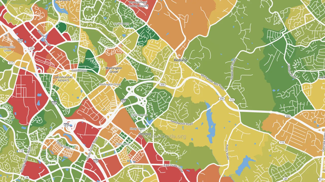 Redland, MD Map of Burglary Rates