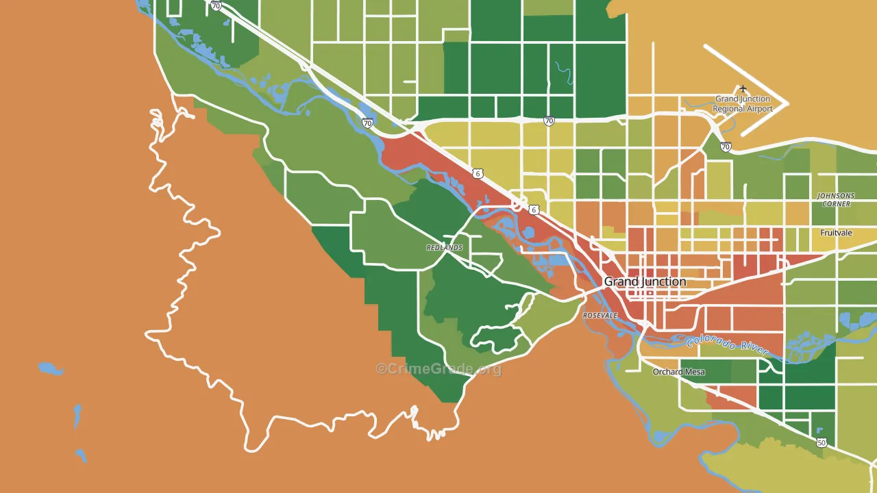 Redlands, CO Map of Burglary Rates