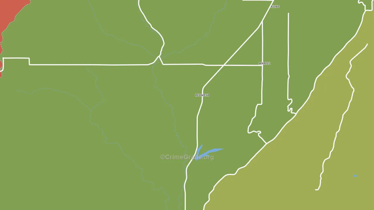 Redmesa, CO Map of Burglary Rates