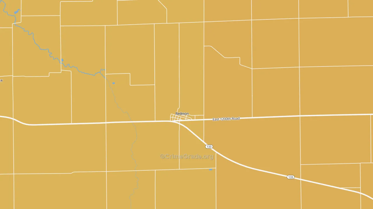 Redmon, IL Map of Burglary Rates