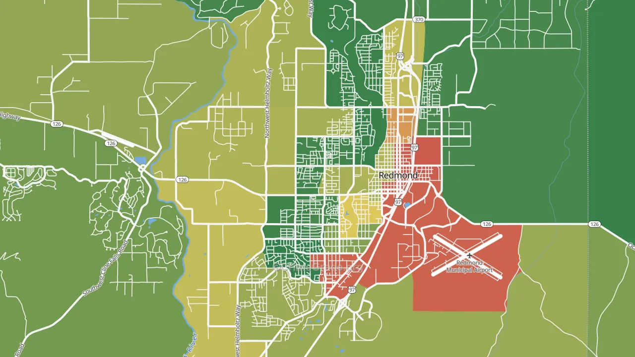 Redmond, OR Map of Burglary Rates