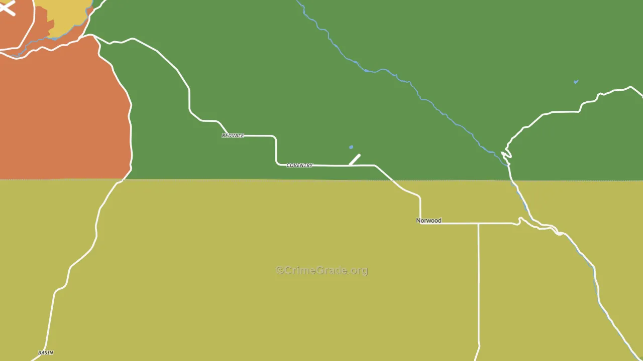 Redvale, CO Map of Burglary Rates