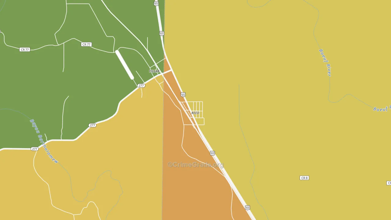 Reed, AR Map of Burglary Rates