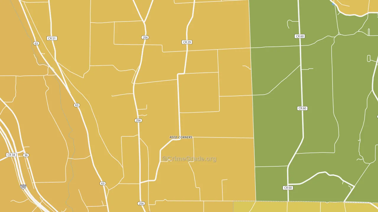 Reed Corners, NY Map of Burglary Rates