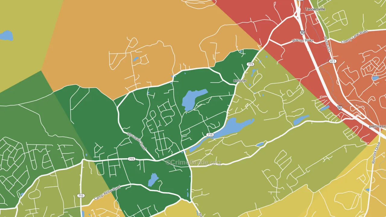 Reeders, PA Map of Burglary Rates