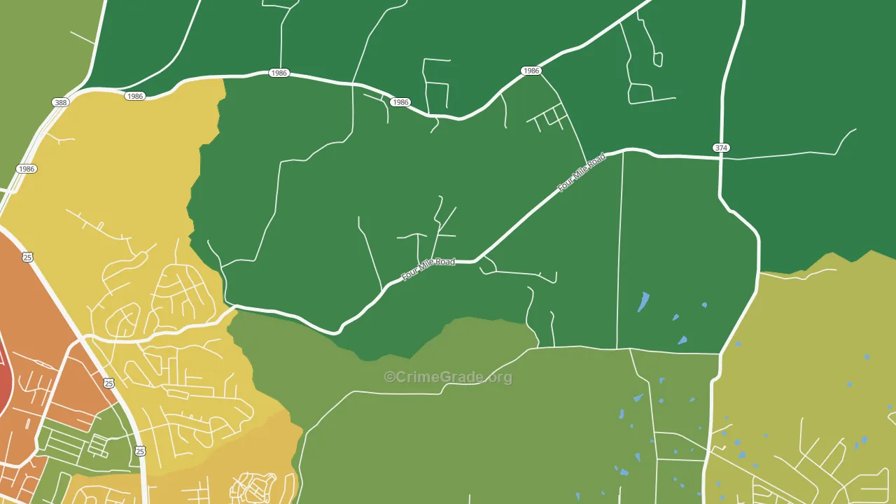 Reeds Crossing, KY Map of Burglary Rates