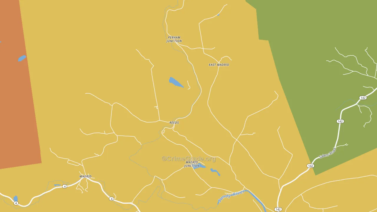 Reeds, ME Map of Burglary Rates
