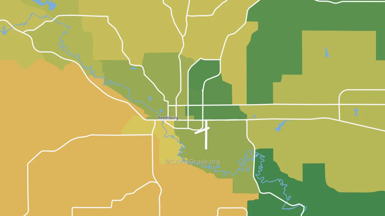 Reedsburg, WI Map of Burglary Rates