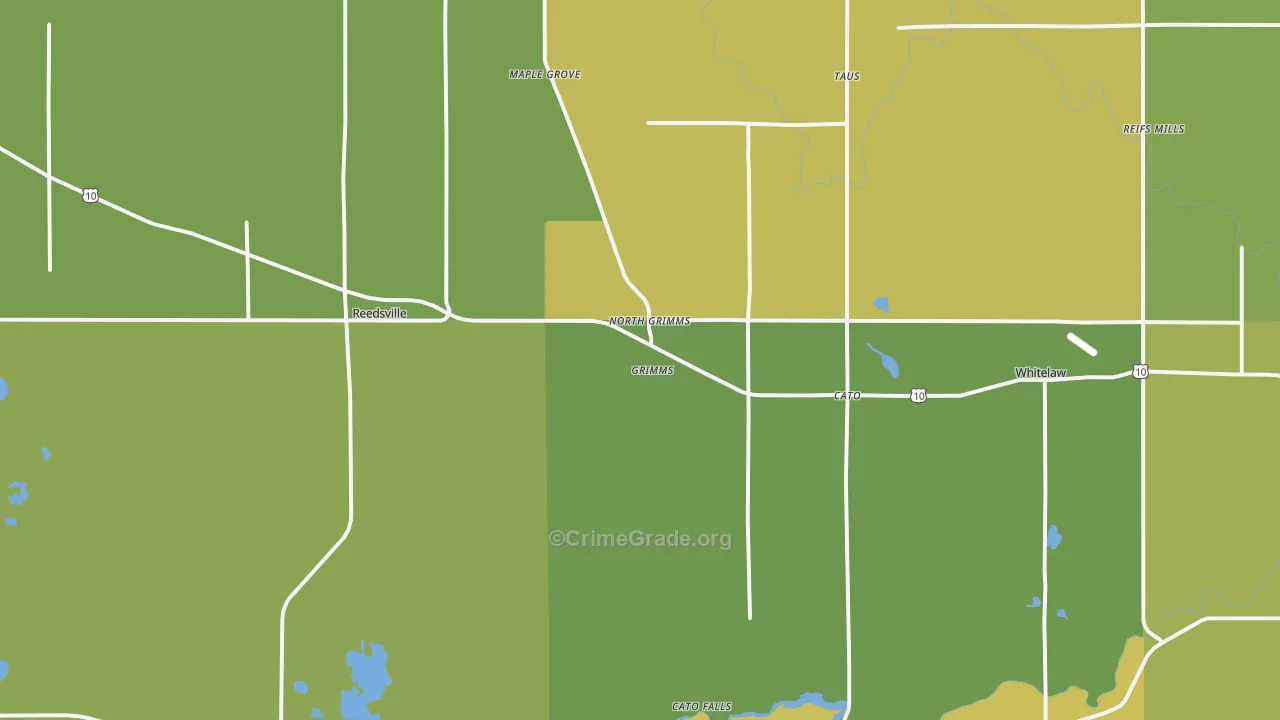 Reedsville, WI Map of Burglary Rates