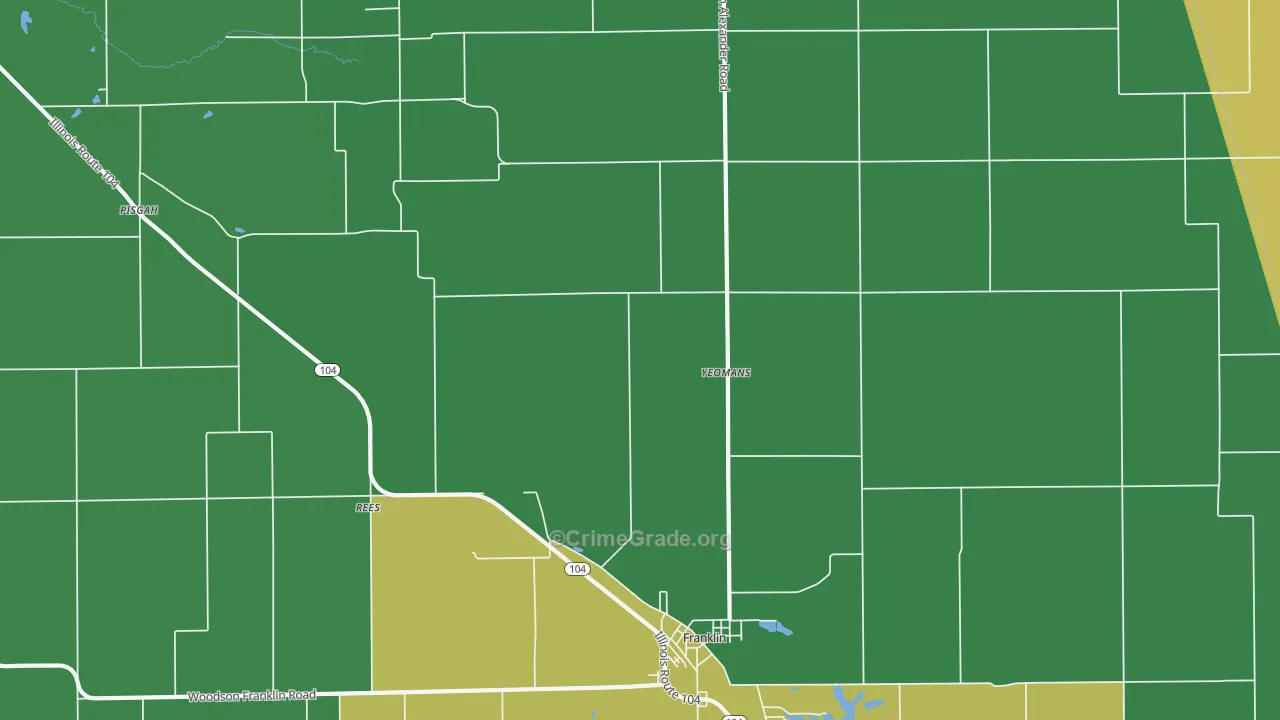 Rees, IL Map of Burglary Rates