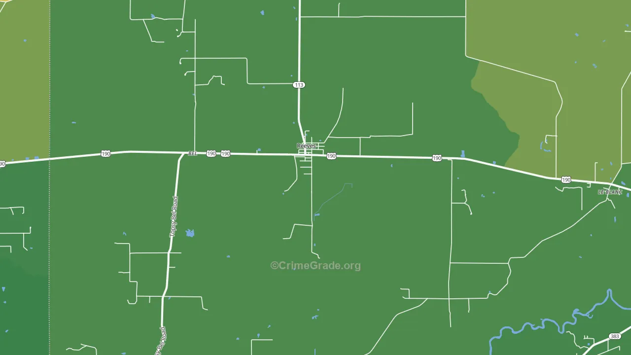 Reeves, LA Map of Burglary Rates