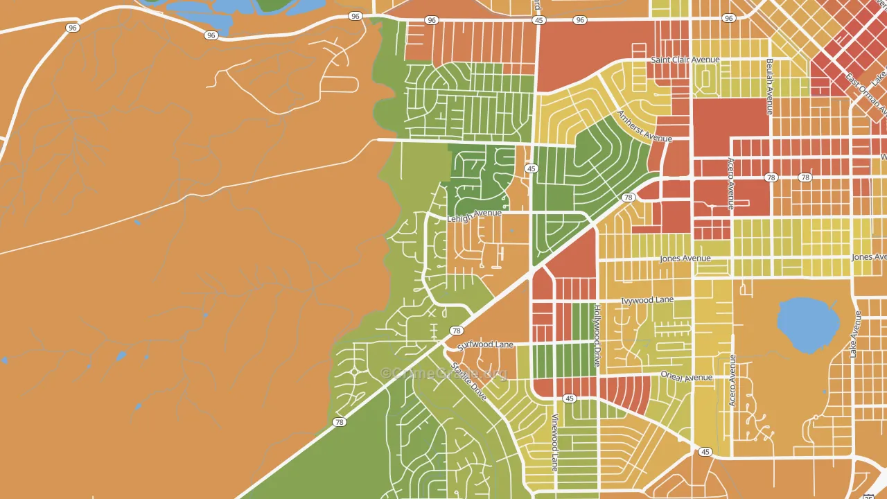 Regency, Pueblo, CO Map of Burglary Rates