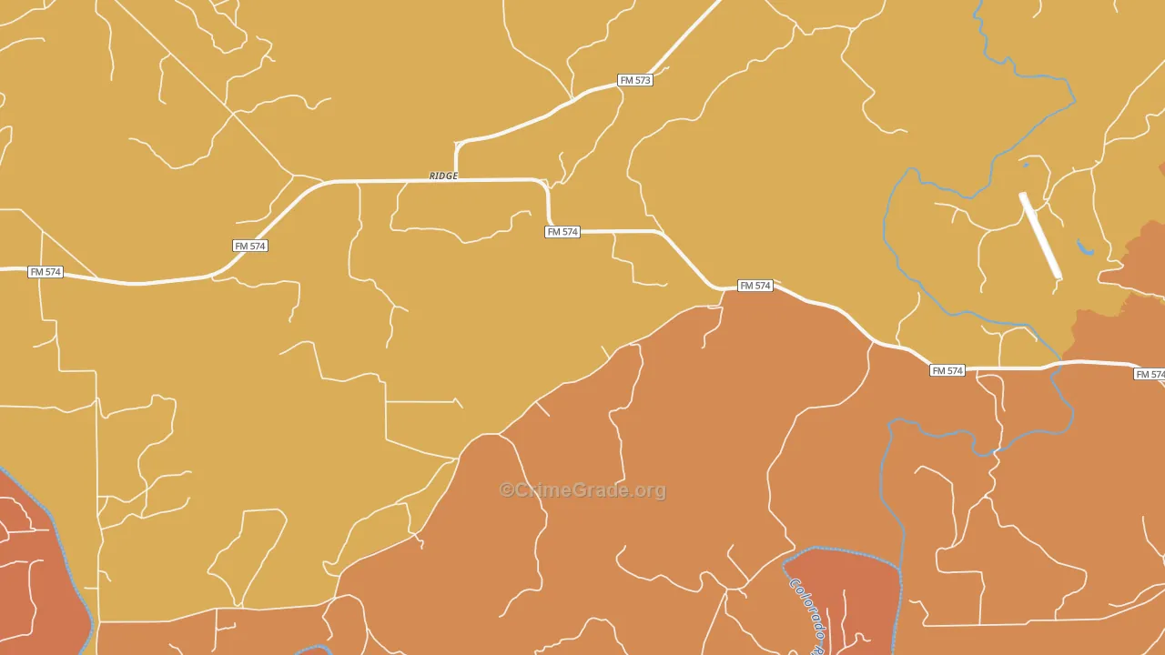 Regency, TX Map of Burglary Rates